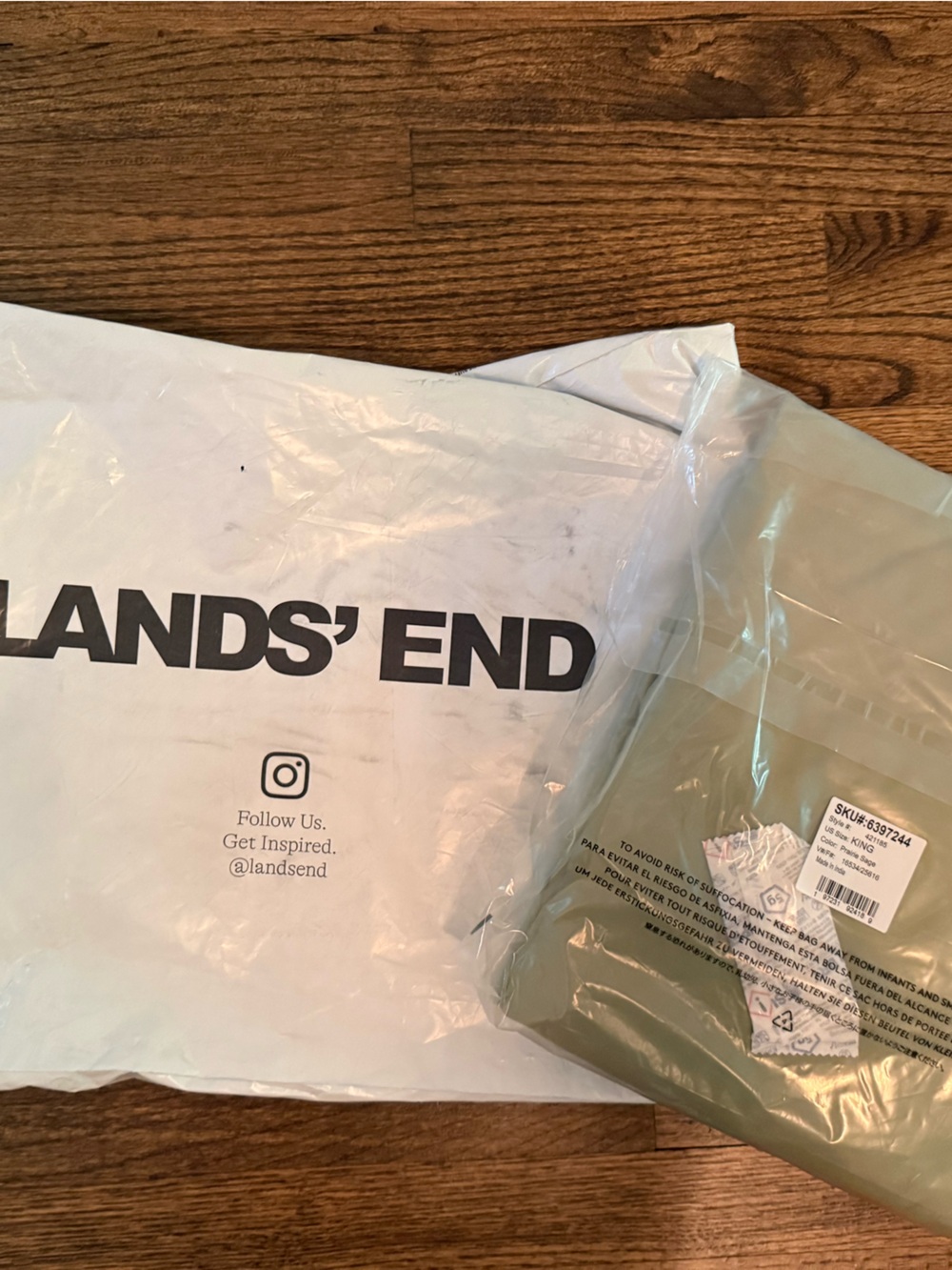 Lands' End green Fitted Sheet nwt